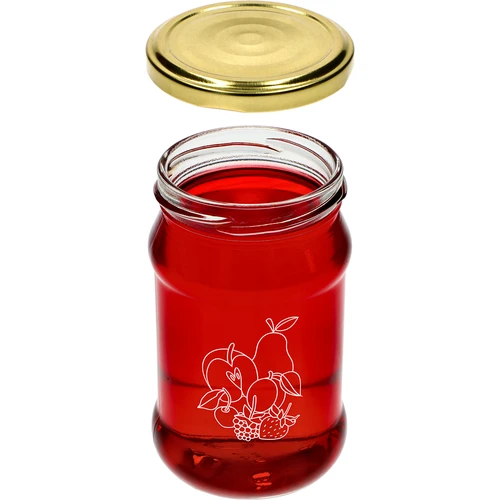 TO stiklainis 300 ml su atspausta vaisių mišinio grafika ir užsukamu dangteliu fi66/4 - 6 vnt. - 5