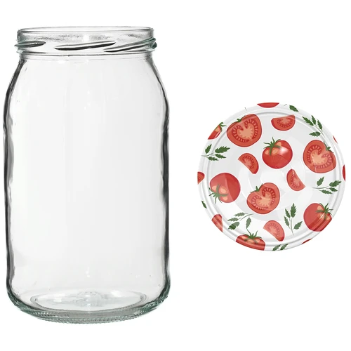 TO stiklainis 900 ml su spalvotu užsukamu dangteliu fi82/6 - 6 vnt. - 7