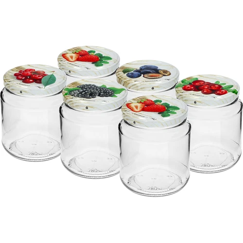 TO stiklainis, grubasek 580 ml su spalvotu dangteliu fi82/6, 6 vnt.