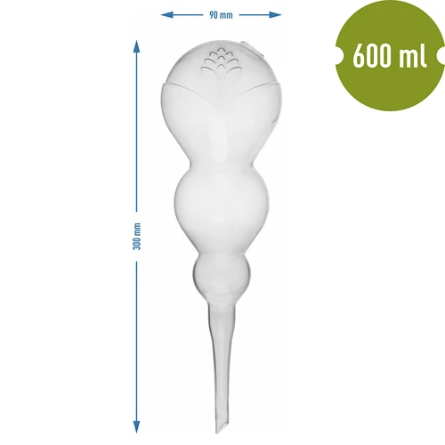 Trigubas (trijų kamerų) laistymo burbulas, skaidrus, bespalvis, 600 ml - 5
