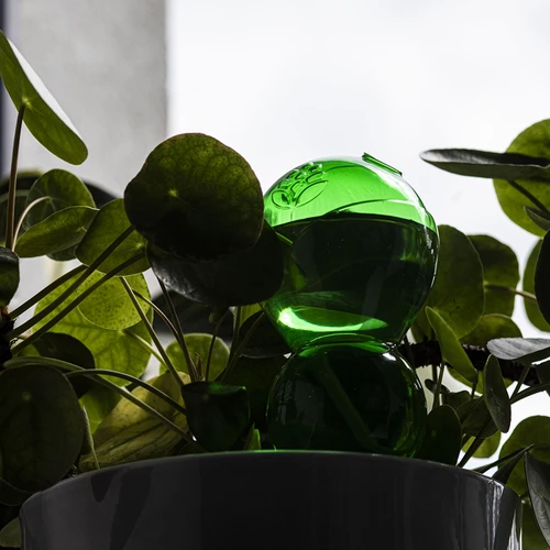 Trigubas (trijų kamerų) laistymo rutulys, skaidriai žalias, su keraminiu smaigu, 600 ml - 7