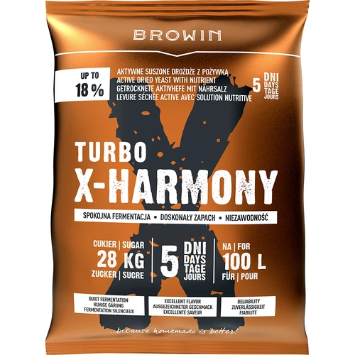 Turbo mielės X-Harmony 18 %, 100 l, 360 g