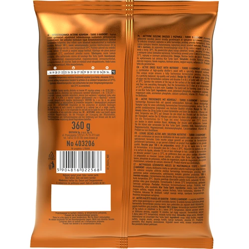 Turbo mielės X-Harmony 18 %, 100 l, 360 g - 2