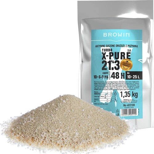 Turbo mielės X-Pure 21,3%, 10 x 25 L, 1,35 kg - 2
