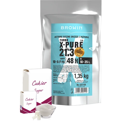 Turbo mielės X-Pure 21,3%, 10 x 25 L, 1,35 kg - 3