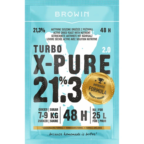 Turbo mielės X-Pure 21,3% 48 h, 25 l