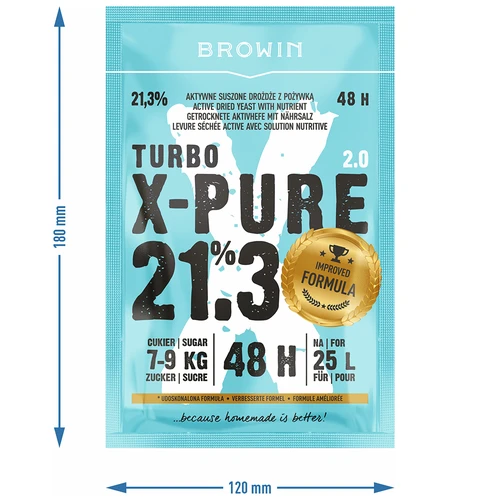 Turbo mielės X-Pure 21,3% 48 h, 25 l - 5