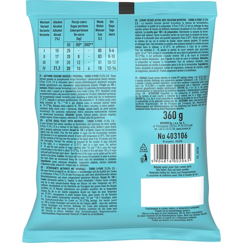 Turbo X-Pure mielės 21,3 %, 100 L - 2