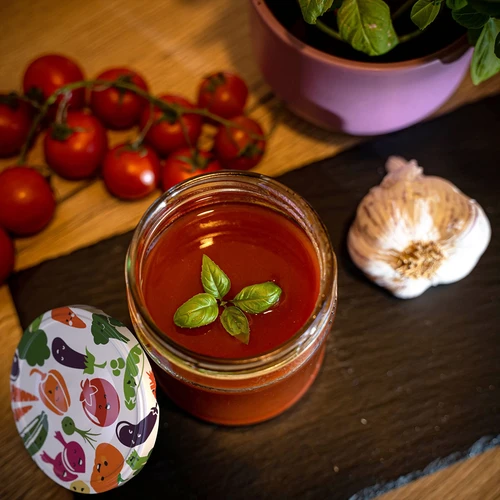 Twist-off 500 ml stiklainis su spalvotu dangteliu fi82/6 - 6 vnt. - 11