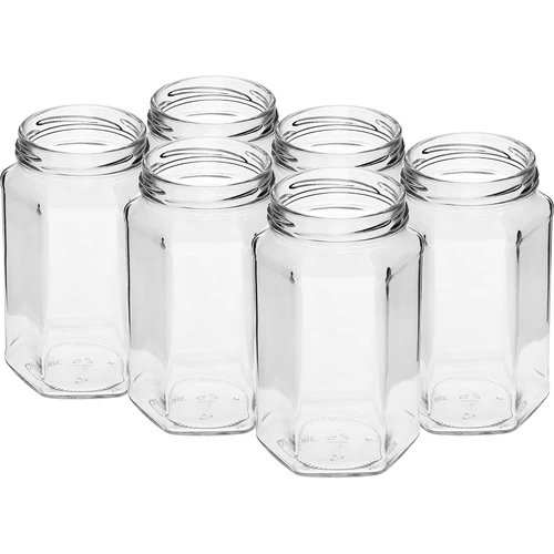 Twist-off stiklainis 385 ml su juodu dangteliu fi 63, 6 vnt. - 3
