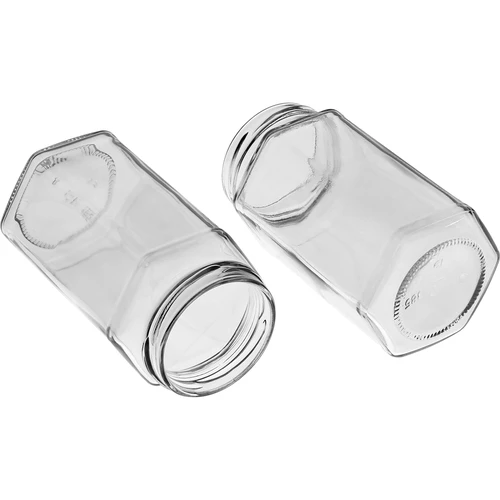 Twist-off stiklainis 385 ml su juodu dangteliu fi 63, 6 vnt. - 6