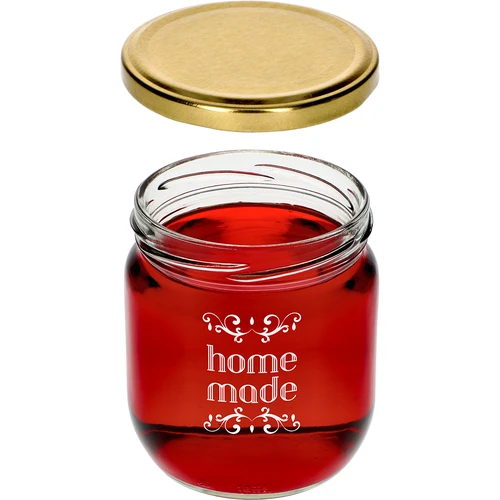 Twist-off stiklainis 425 ml su užrašu „Home Made“ ir dangteliu, 3 vnt. - 5