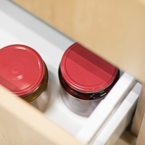 Twist-off stiklainis, „grubasek“ 580 ml su bordo spalvos dangteliu fi82/6, 6 vnt. - 8