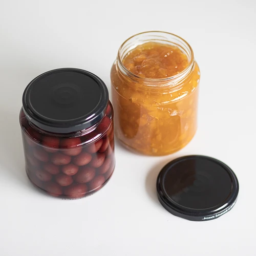 Twist-off stiklainis, „grubasek“ 580 ml su užsukamu juodu dangteliu fi 82/6, 6 vnt. - 7