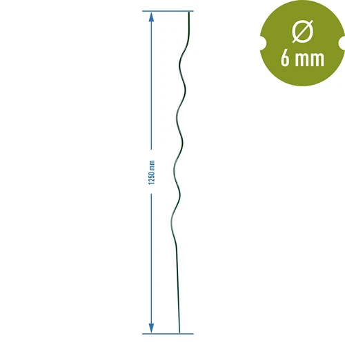 Tyczka stalowa spiralna 1,25m x 6mm - 2