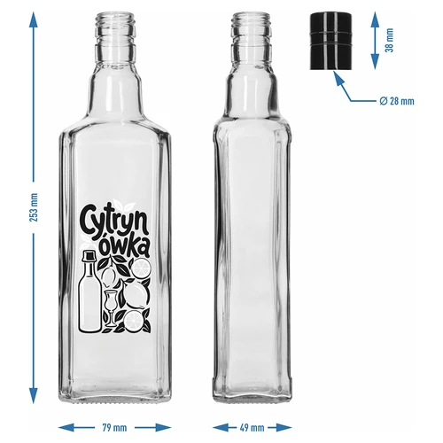 Tynktura 500 ml butelis su spauda „Cytrynówka” ir užsukamu kamšteliu - 5