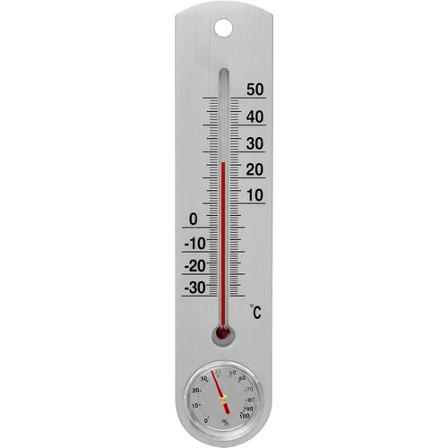 Universalus sidabrinis termometras su higrometru (-30 °C iki +50 °C) 25 cm  - 1 