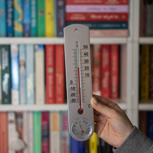 Universalus sidabrinis termometras su higrometru (-30 °C iki +50 °C) 25 cm - 3