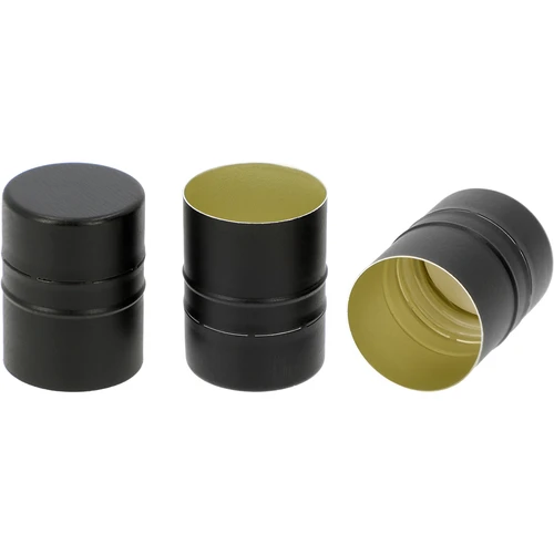 Užsukamas butelių kamštelis fi28/38, juodas, 8 vnt. - 2