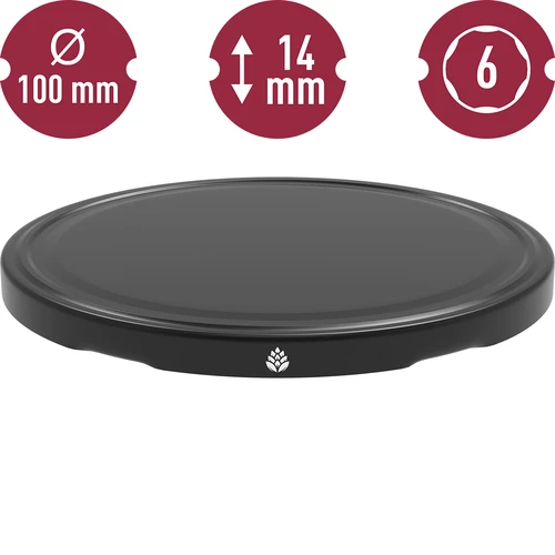 Užsukamas dangtelis fi 100, juodas - 10 vnt. - 5