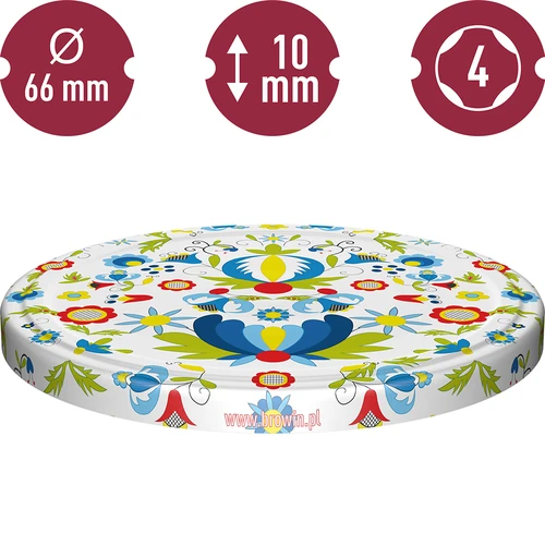 Užsukamas dangtelis fi 66, kašubiškas - 10 vnt. - 3