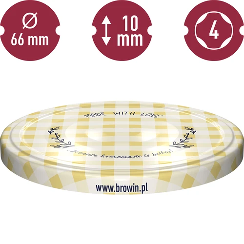 Užsukamas dangtelis fi 66 languotas - 10 vnt. - 10