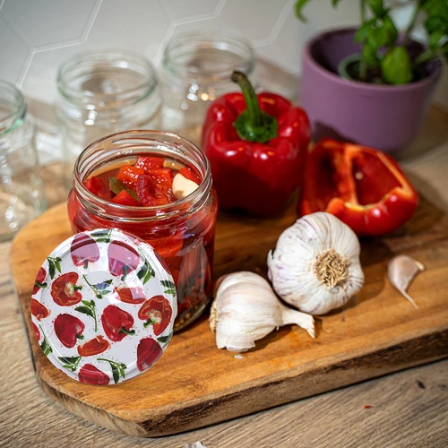 Užsukamas dangtelis fi 82/6 su paprikų piešiniais - 10 vnt. - 5