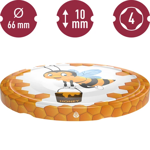 Užsukamas dangtelis fi66 medus „Gucio” - 10 vnt. - 3