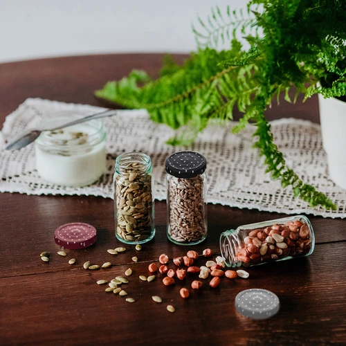 Užsukamas dangtelis Ø 43 mm, taškuotas (mix) – 10 vnt. - 12