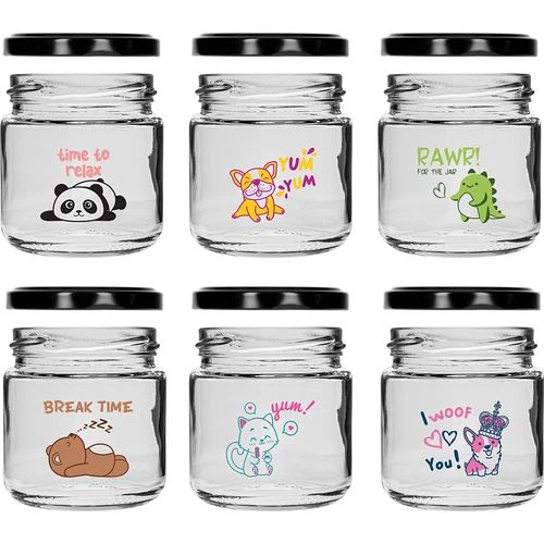 Vaikiškas stiklainis twist off 212 ml su spauda ir dangteliu fi 66/4, 6 vnt. - 3