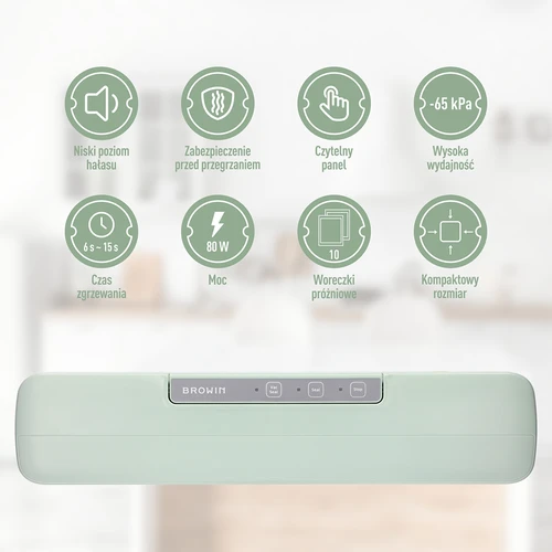 Vakuuminio pakavimo aparatas - universalus, pistacijų spalvos - 7