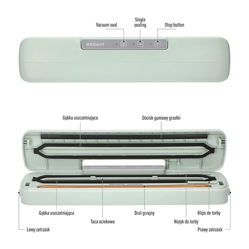 Vakuuminio pakavimo aparatas - universalus, pistacijų spalvos - 8