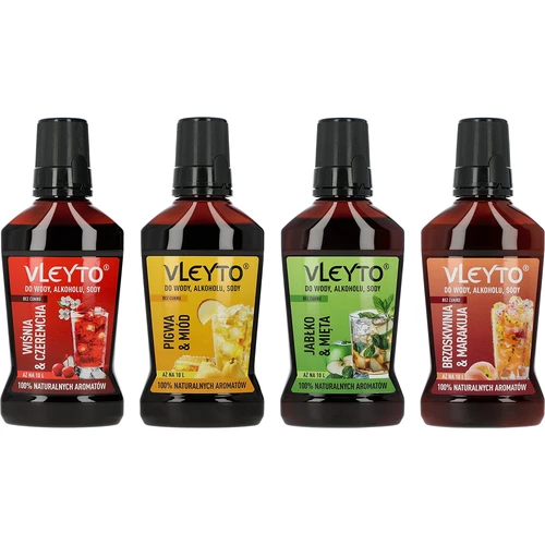VLEYTO Brzoskwinia & Marakuja – esencja smakowa z naturalnymi aromatami, 250 ml - 10