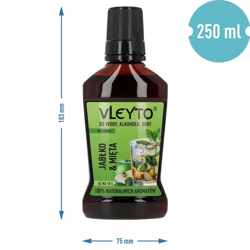 VLEYTO Mėta & Obuolys – skonio esencija su natūraliais aromatais, 250 ml - 5