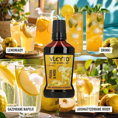 VLEYTO Pigwa & Miód – esencja smakowa z naturalnymi aromatami, 250 ml - 7
