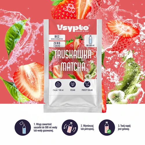VSYPTO Braškė Matcha, 3 g - 5