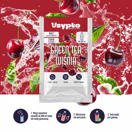 VSYPTO o smaku Green Tea Wiśnia, 3g - 5