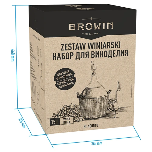 Vyno gamybos rinkinys 15 l su stikliniu balionu - 12