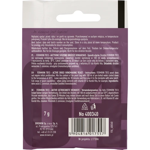 Vyno mielės Fermivin 7013, 7 g - 2
