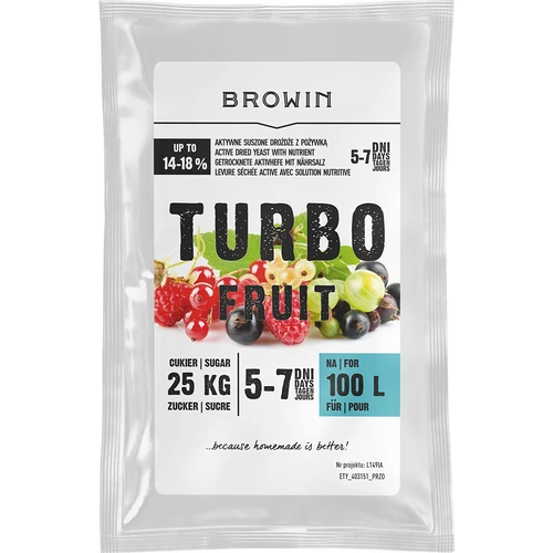 Vyno mielės Turbo Fruit 5-7 dienų 100 L
