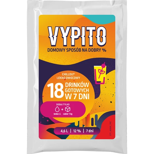 VYPITO 12%, pakelis 18 kokteilių - Chillout lengvai vaisinis, 126 g