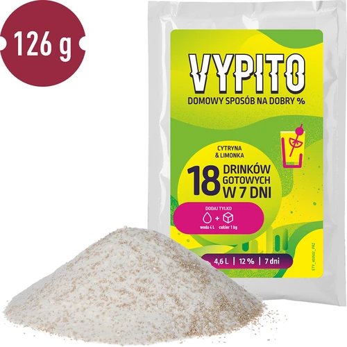 VYPITO 12%, pakelis 18 kokteilių - Citrina & laimas, 126 g - 3