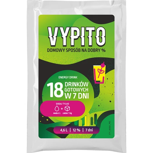 VYPITO 12%, paketėlis 18 kokteilių - Energetinis gėrimas, 126 g
