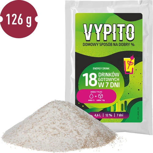 VYPITO 12%, paketėlis 18 kokteilių - Energetinis gėrimas, 126 g - 3
