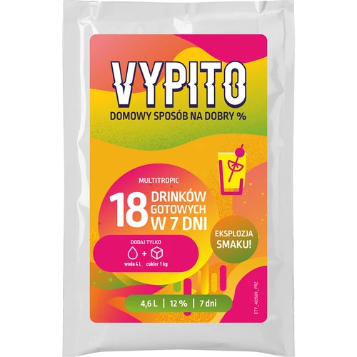 VYPITO 12%, saszetka na 18 drinków – Multitropic, 126g  - 1 