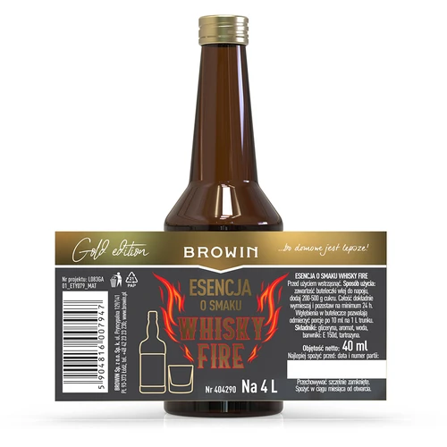Whisky Fire skonio esencija, skirta 4 l, 40 ml - 4