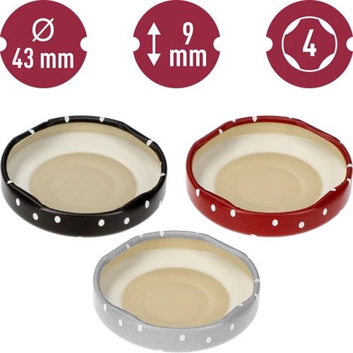 Zakrętka fi 43 mm kropki mix - 10 szt. - 10