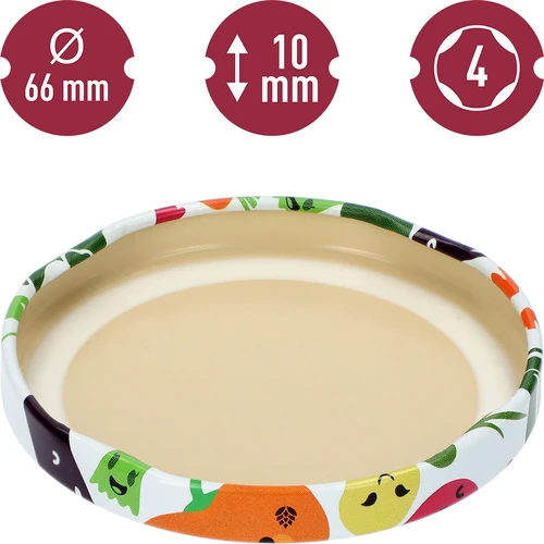 Zakrętka fi 66/4 warzywne minki - 10 szt. - 4