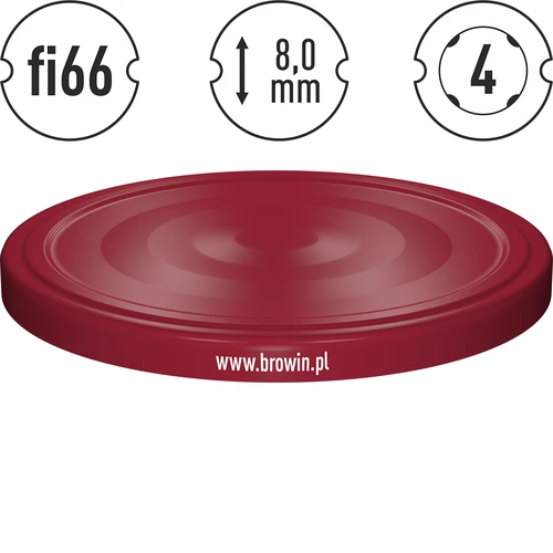 Zakrętka fi 66 bordo - 10 szt. - 4