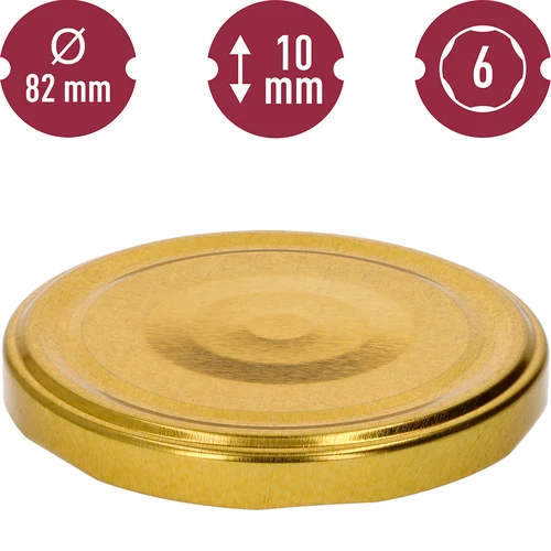 Zakrętka fi 82/6 złota - 10 szt. - 2